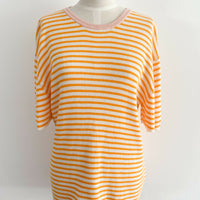 The Upside Size XS Striped Orange Norfolk Lyla Knit T-Shirt