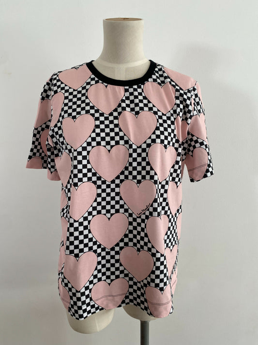 Love Moschino Size 10 Printed Cotton-Blend T-Shirt