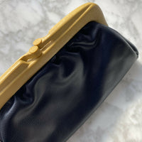 Lanza Navy Faux Leather Clutch