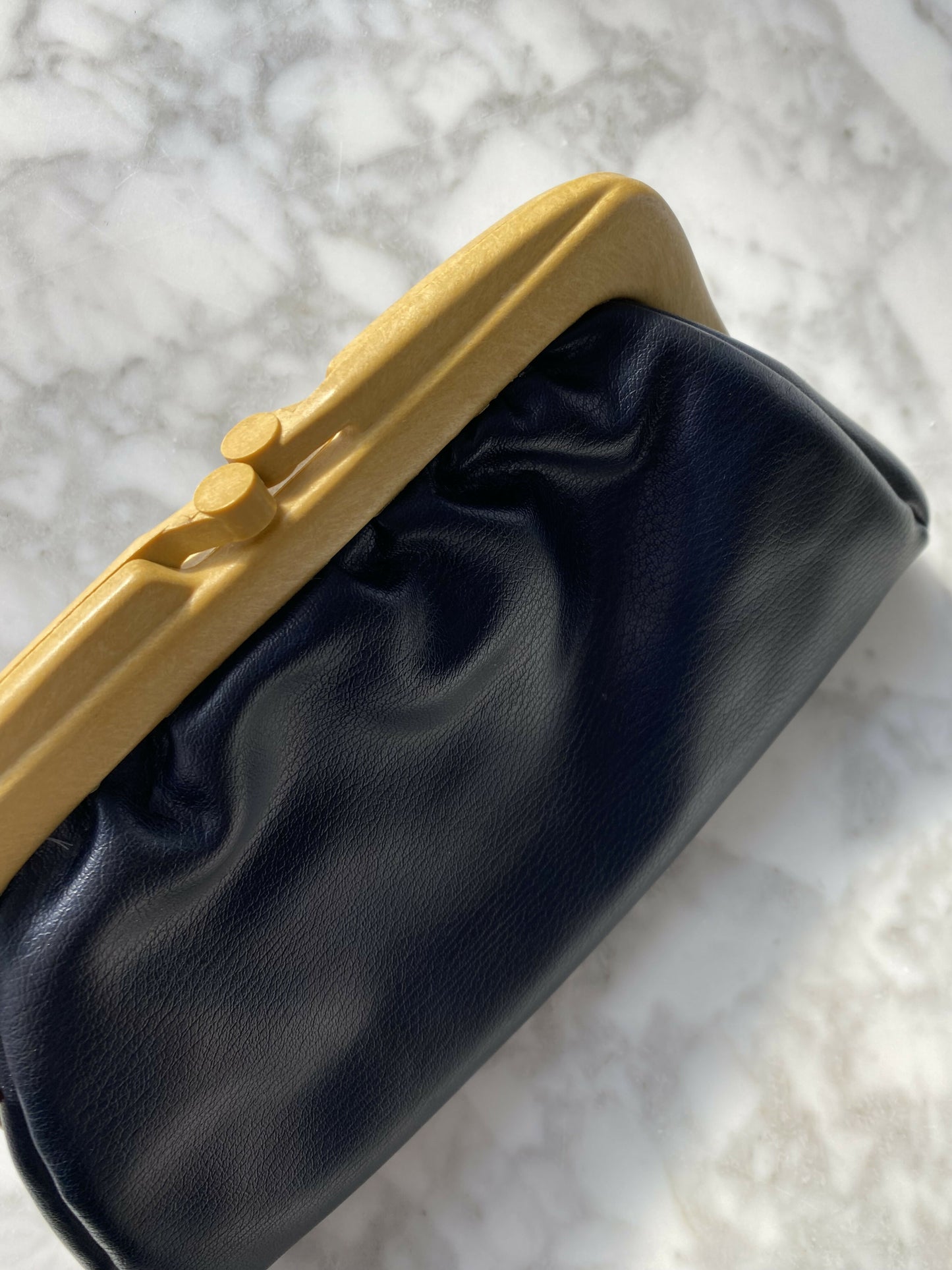 Lanza Navy Faux Leather Clutch