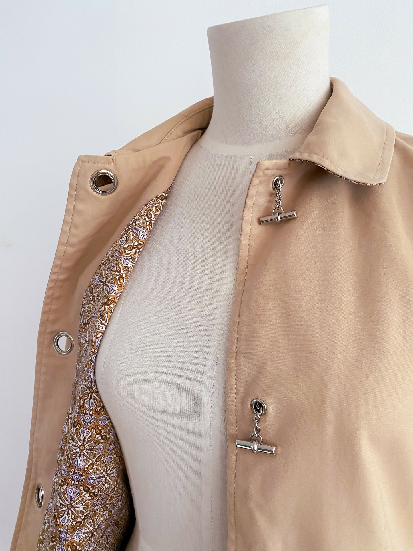 Beige Chain-Embellished Jacket