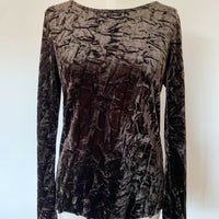 Vintage Simone Turpin Size 8 Brown Crushed Velvet Top