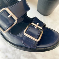 Women's Senso Size 38 Navy Leather Sandals