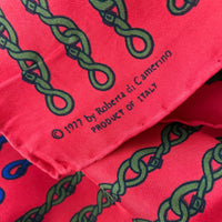 Robert di Camerino Printed Red Scarf