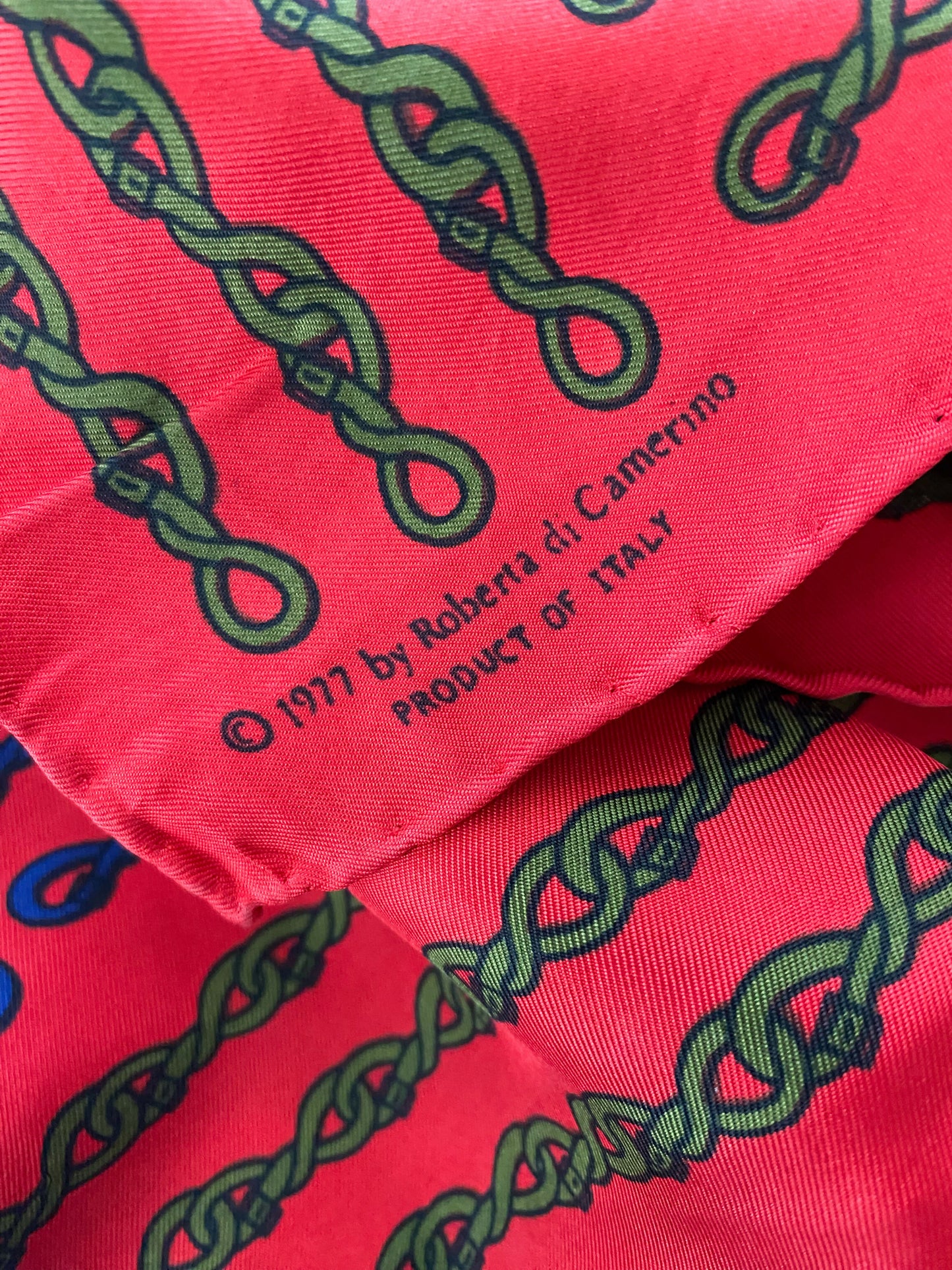 Robert di Camerino Printed Red Scarf