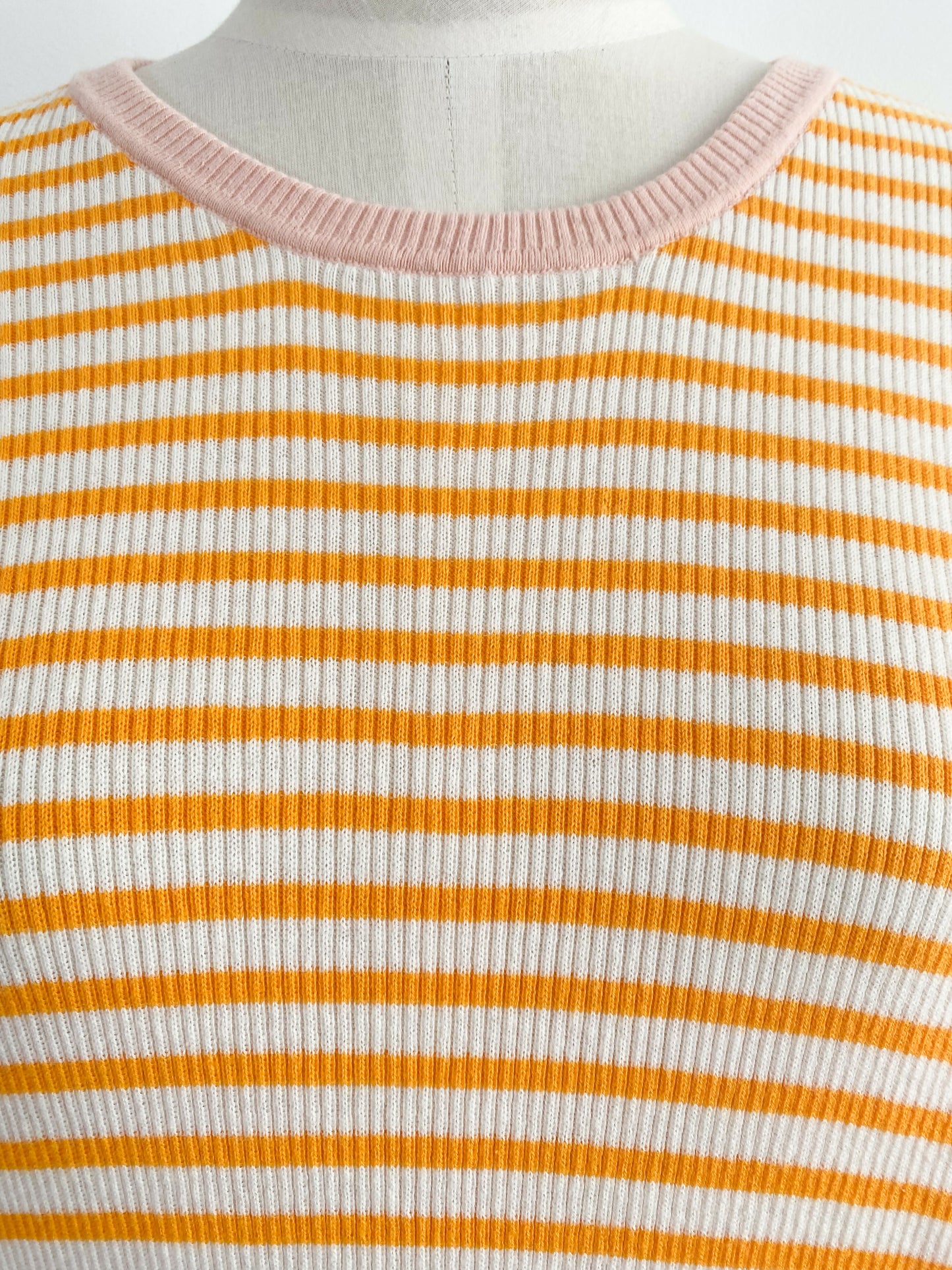 The Upside Size XS Striped Orange Norfolk Lyla Knit T-Shirt