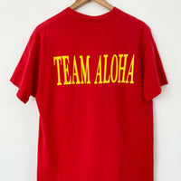 Men's Size L Vintage Team Aloha Red Cotton T-Shirt