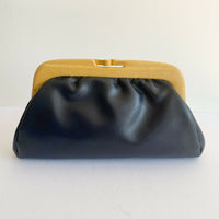 Lanza Navy Faux Leather Clutch