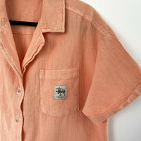 Unisex Stussy Size 10 Orange Cotton Waffel Shirt