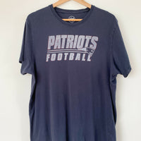 Men's Size L Navy Patriots Football Cotton Print T-Shirt