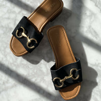 Per Una Size UK 4 Black Faux Suede Sandals