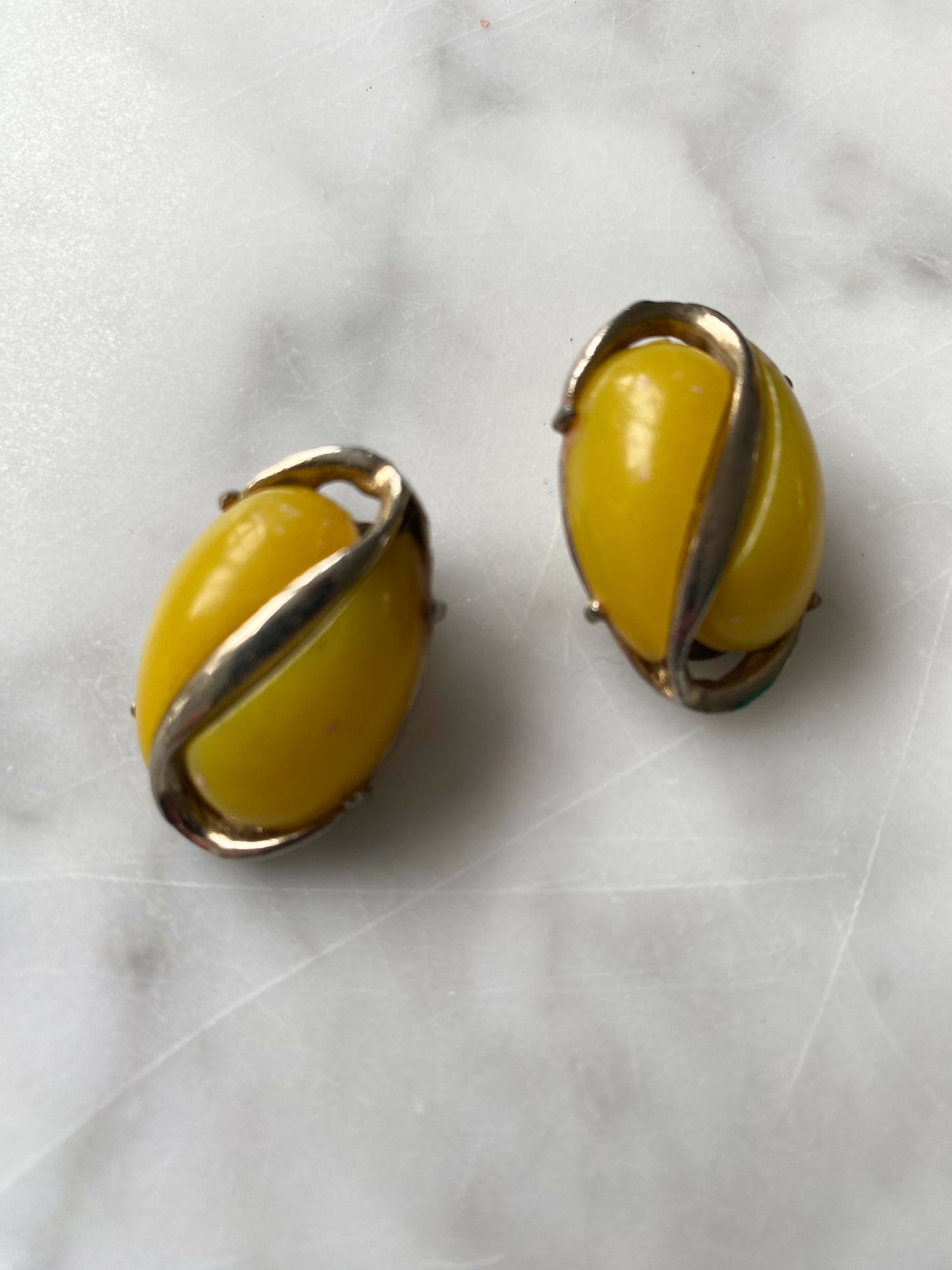 Gold-Tone and Resin Clip-On Earrings