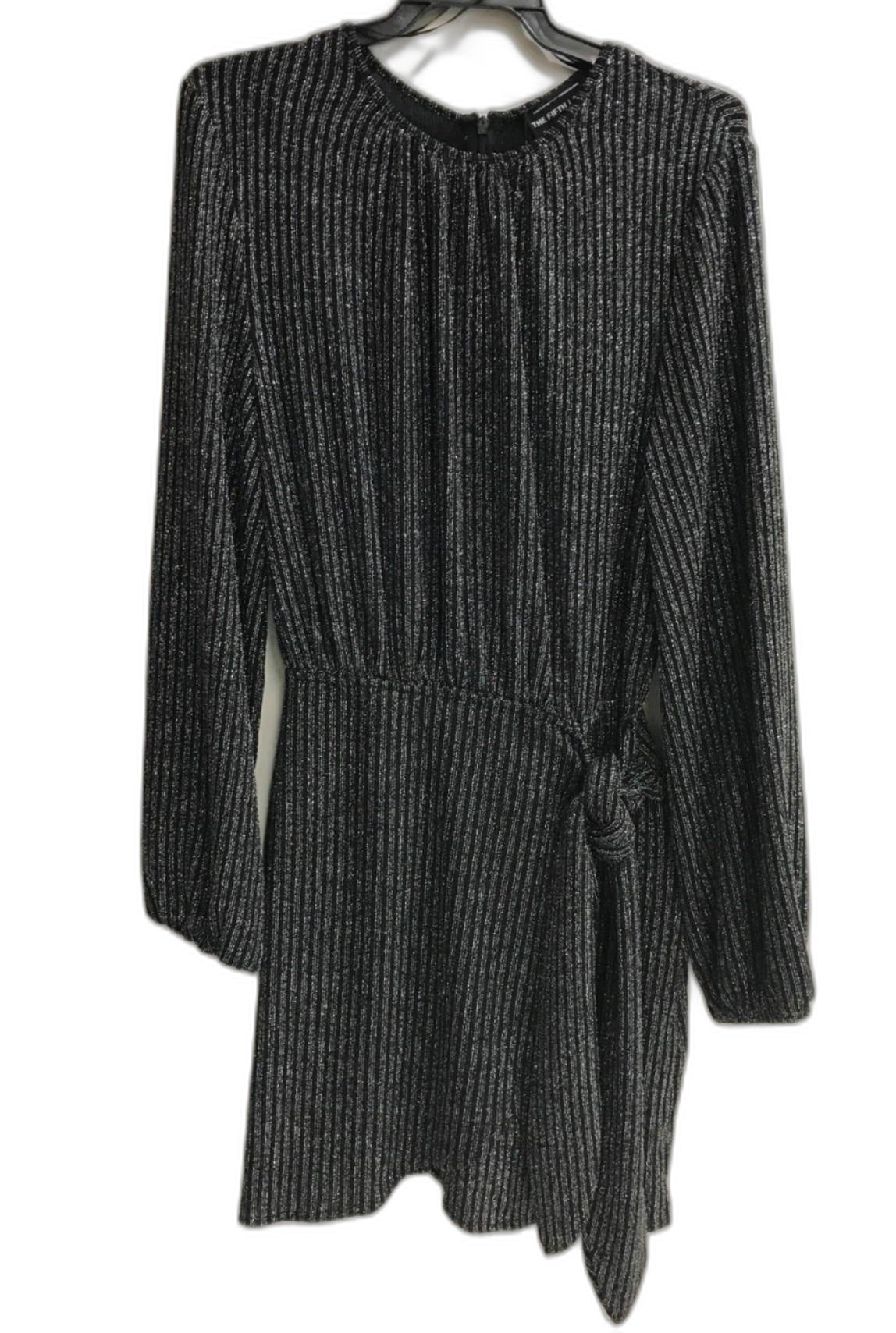 Fifth Label Black/Grey Sparkly Dynasty Ls Tie Dress Ladies Size 8/S NEW