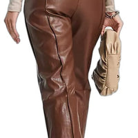 sndys-lennox-leather-look-high-waisted-pants-chocolate-ladies-size-m-new-jy