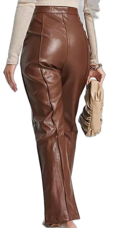 sndys-lennox-leather-look-high-waisted-pants-chocolate-ladies-size-m-new-jy