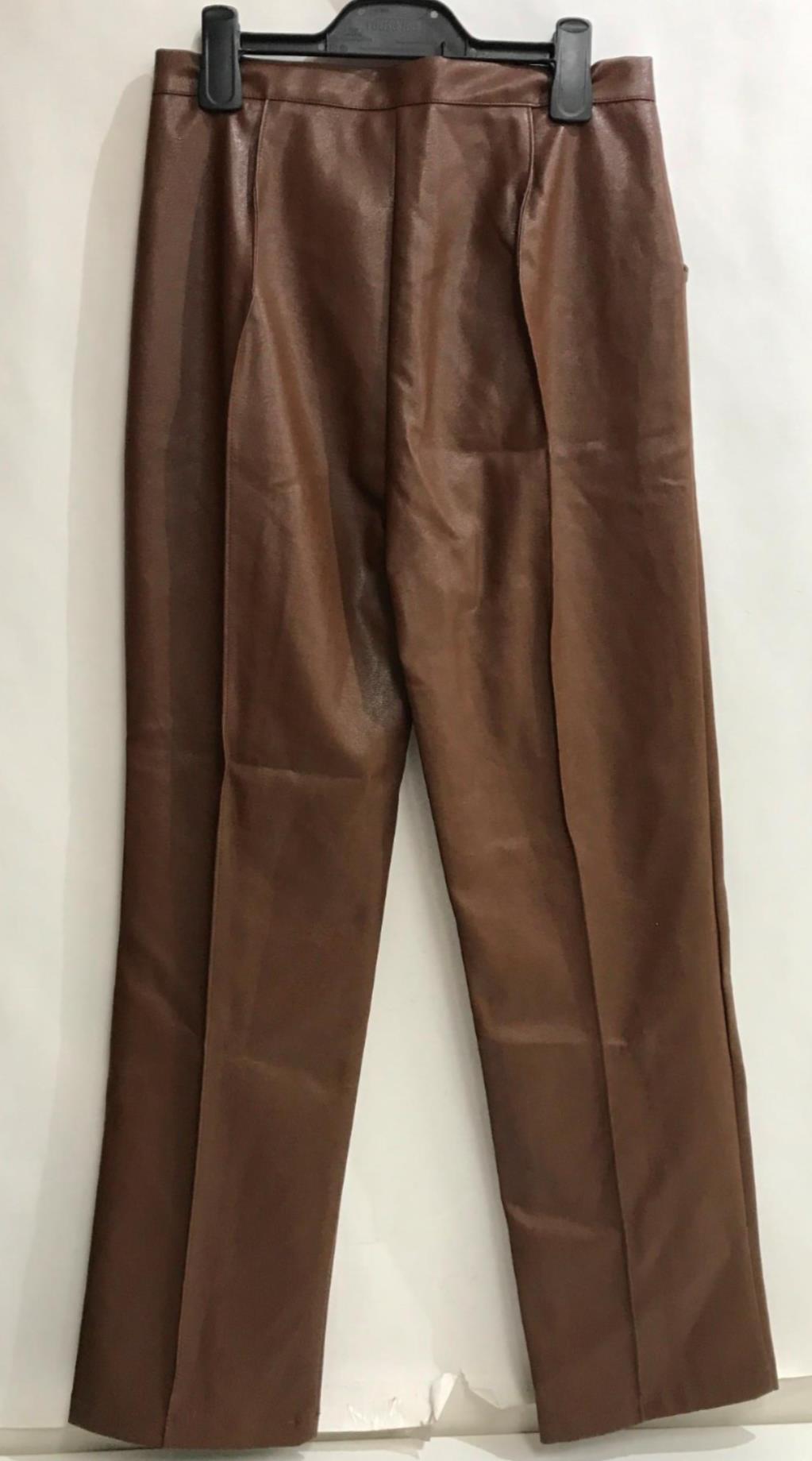sndys-lennox-leather-look-high-waisted-pants-chocolate-ladies-size-m-new-jy