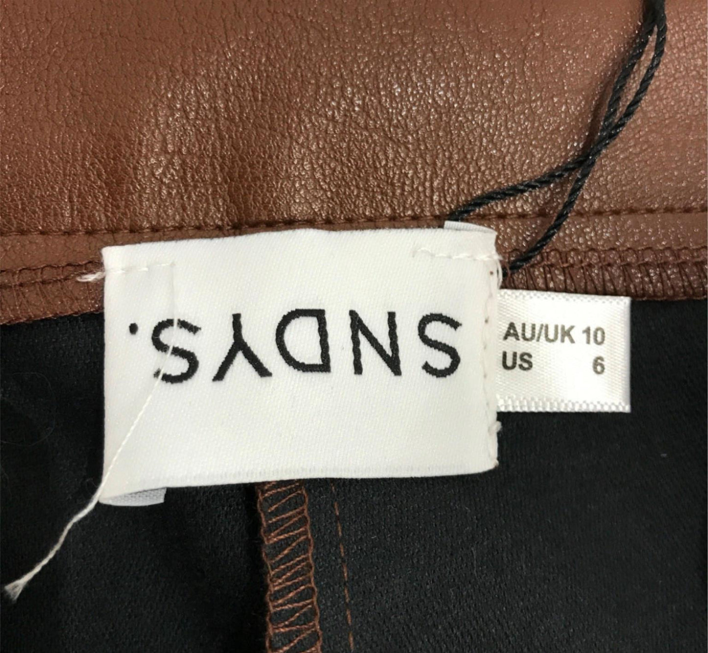 sndys-lennox-leather-look-high-waisted-pants-chocolate-ladies-size-m-new-jy