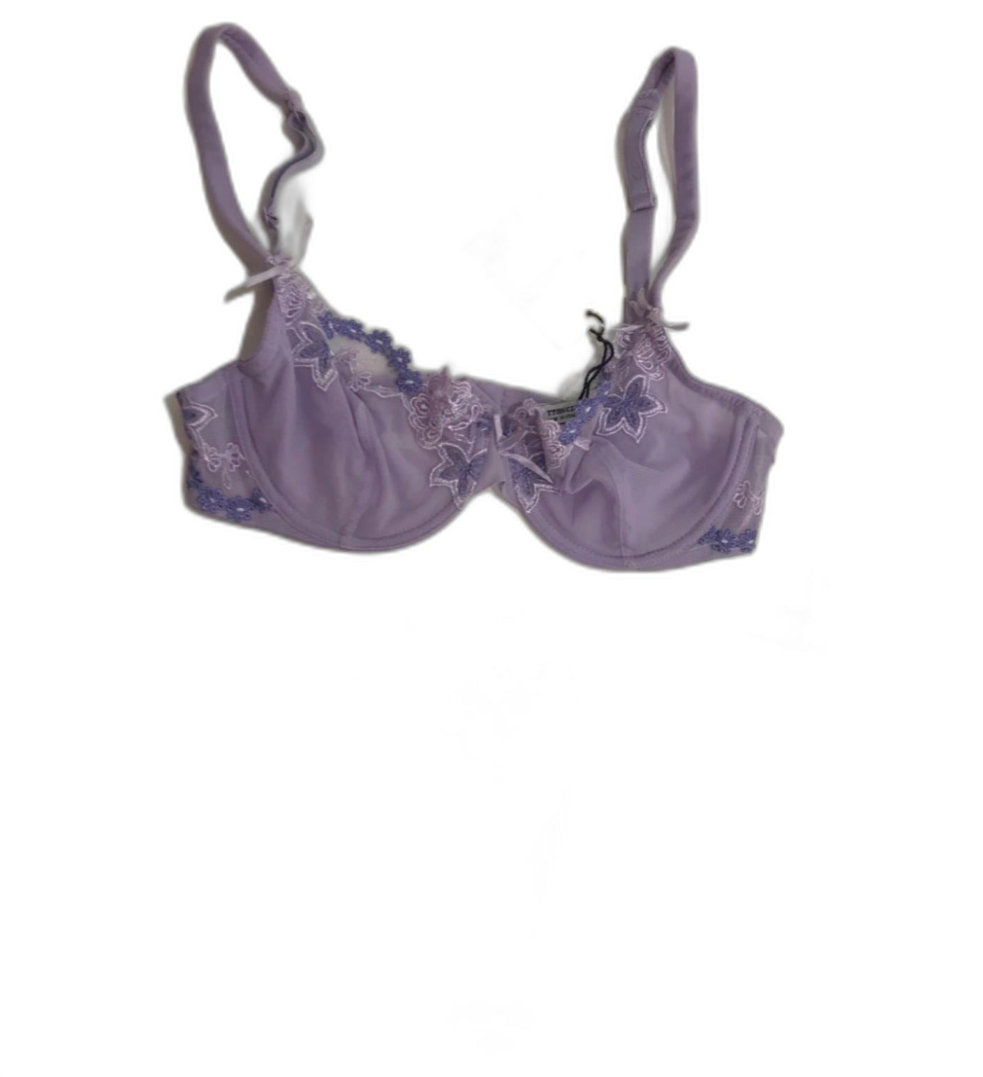 Cotton Club Italy Lilac Bralette C Cup Sz I1 & Underwear Sz I2 Set NEW