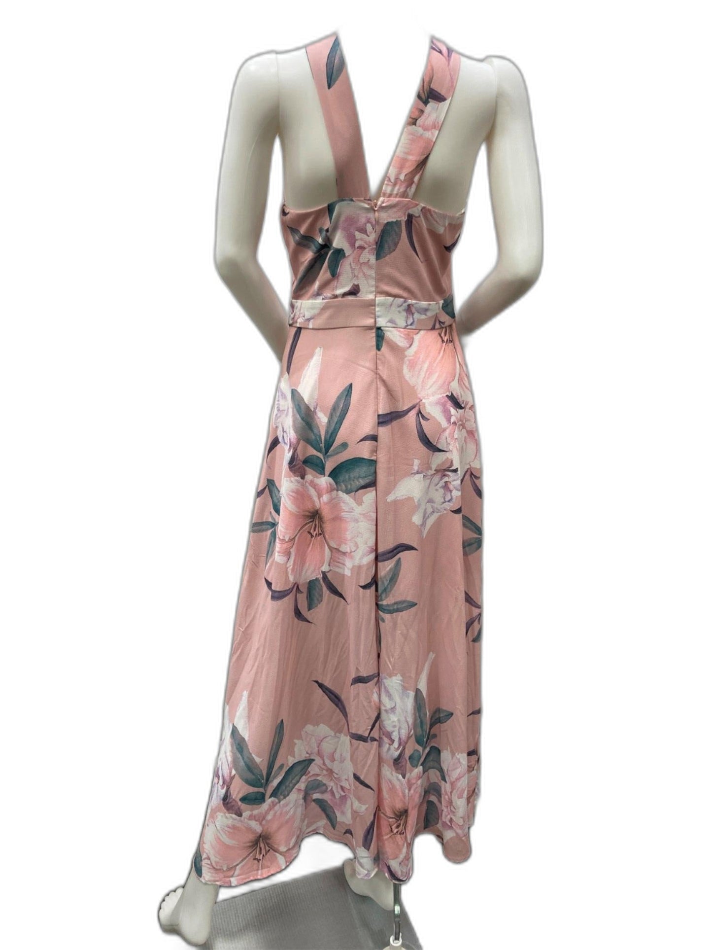 style-state-floral-maxi-halterneck-dress-blush-pink-ladies-sz-8-new
