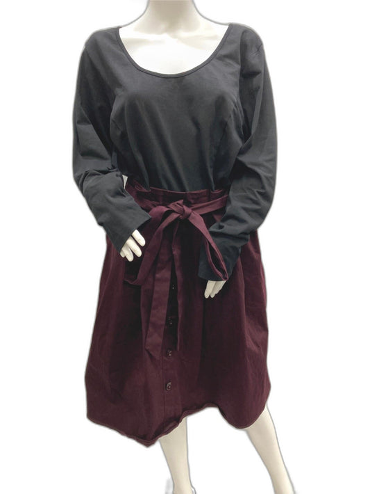 City Chic Uptown Girl Top & Skirt Dress Black/Maroon Ladies Sz L NEW