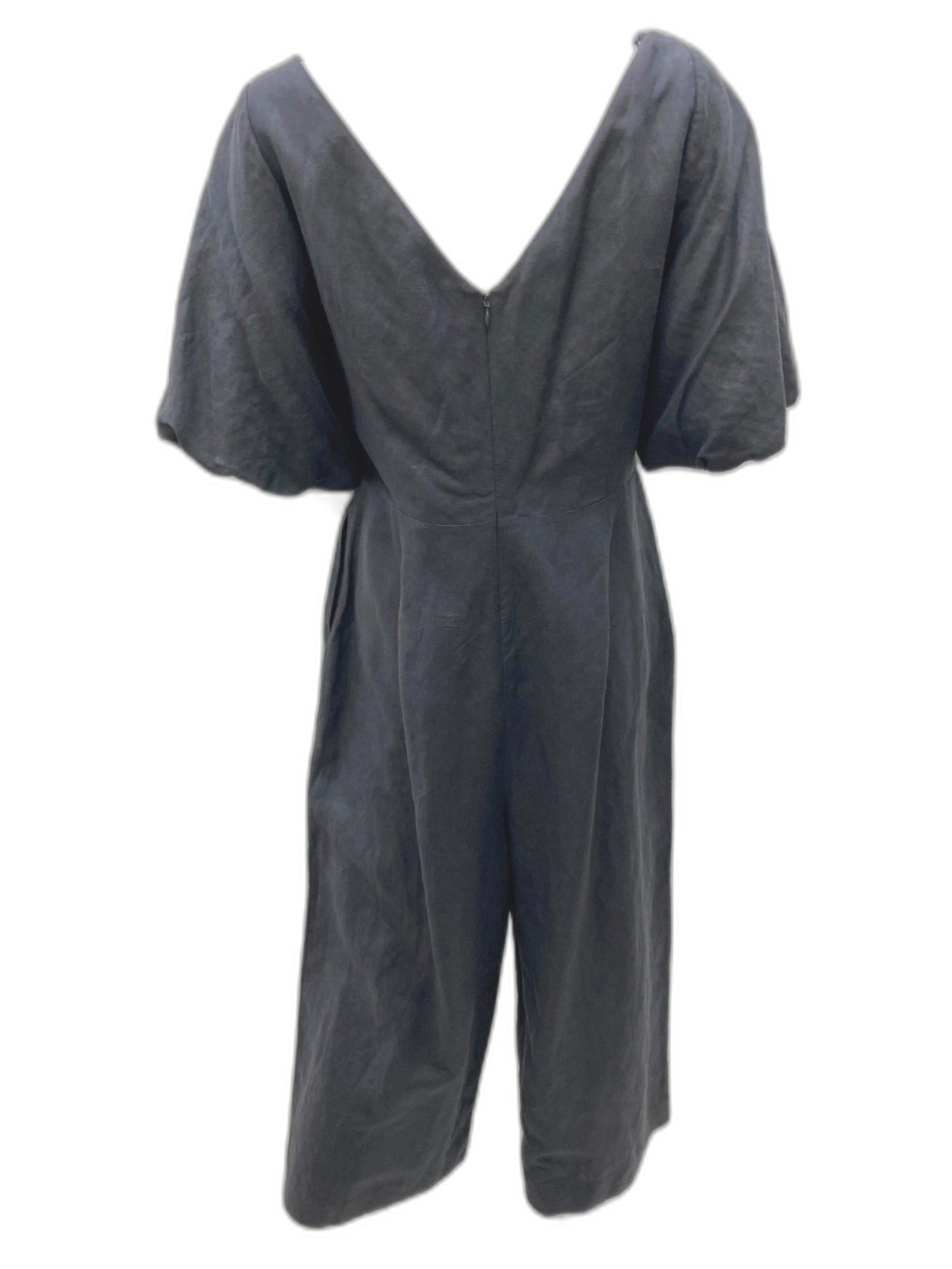 sheike-industry-puff-sleeves-jumpsuit-black-ladies-sz-16-new