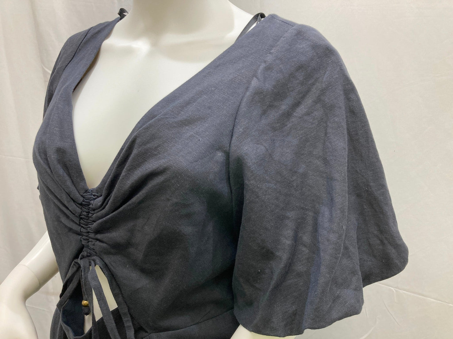 sheike-industry-puff-sleeves-jumpsuit-black-ladies-sz-16-new