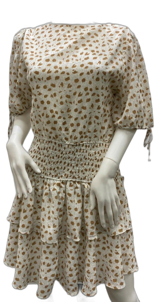 Saints Secrets Brown Dots White Mini Slip Dress Ladies Size 12 NEW