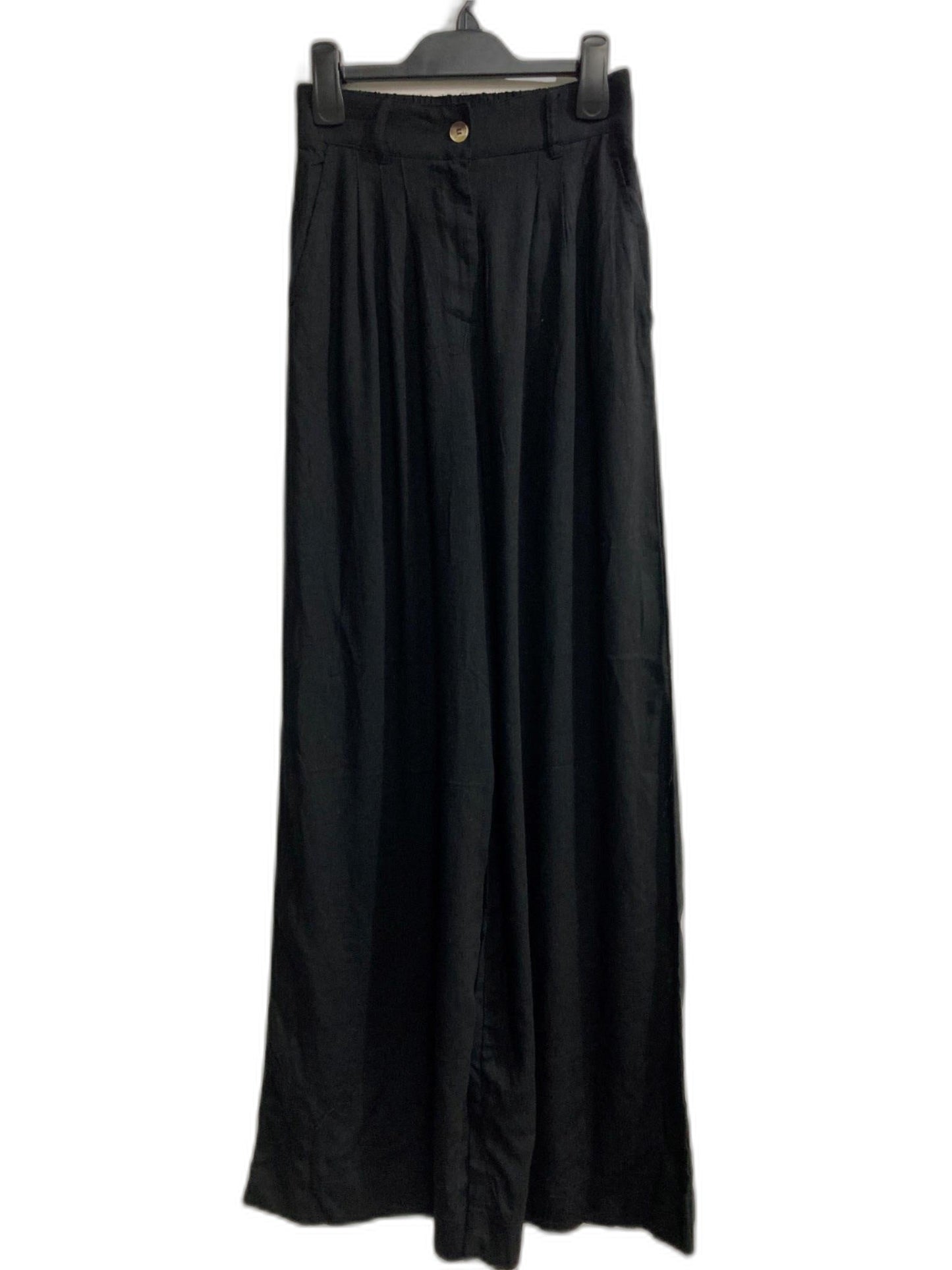 Breezy Plain Wide Leg Trousers Black Ladies Sz 16 *No-Tag NEW