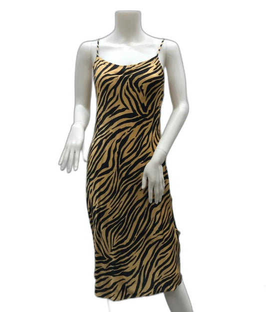 Sportsgirl Tiger Print Midi Spaghetti Strap Dress Ladies Size 6 NEW