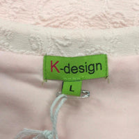 k-design-light-pink-patterned-bead-rhinestone-mini-dress-ladies-sz-l-new