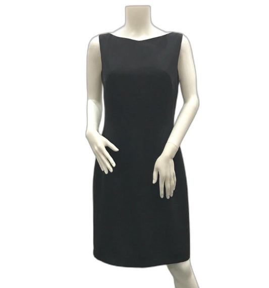 stitches-petites-black-high-neck-mini-dress-polyester-ladies-size-12-new