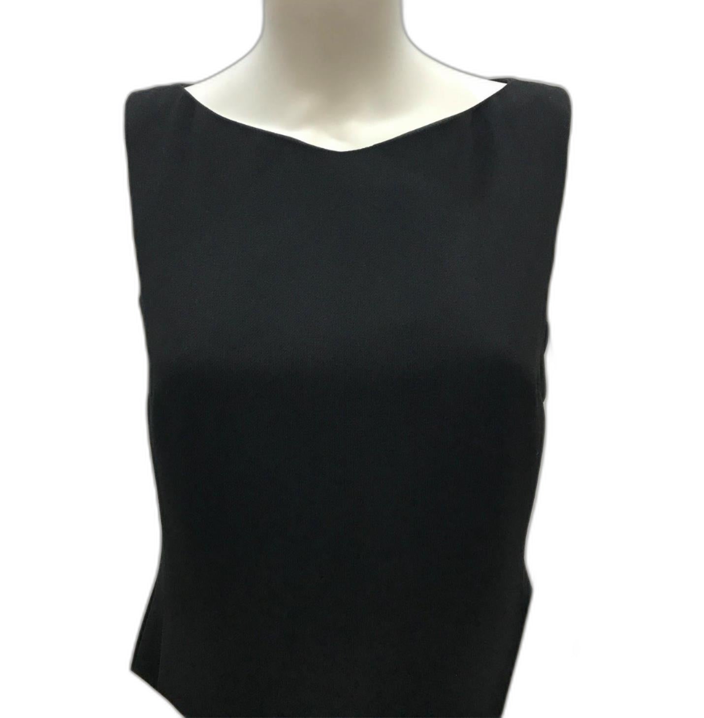 stitches-petites-black-high-neck-mini-dress-polyester-ladies-size-12-new