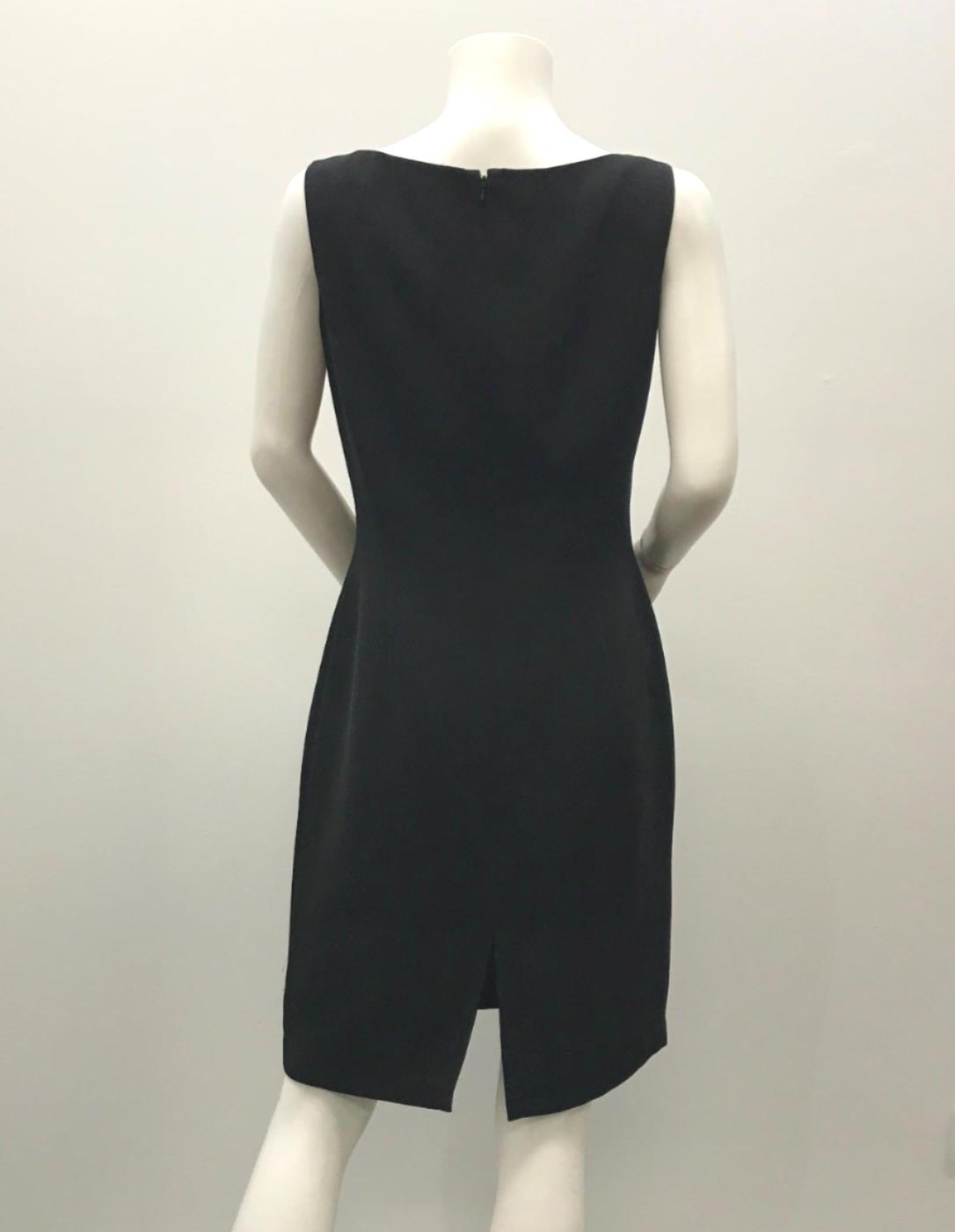 stitches-petites-black-high-neck-mini-dress-polyester-ladies-size-12-new