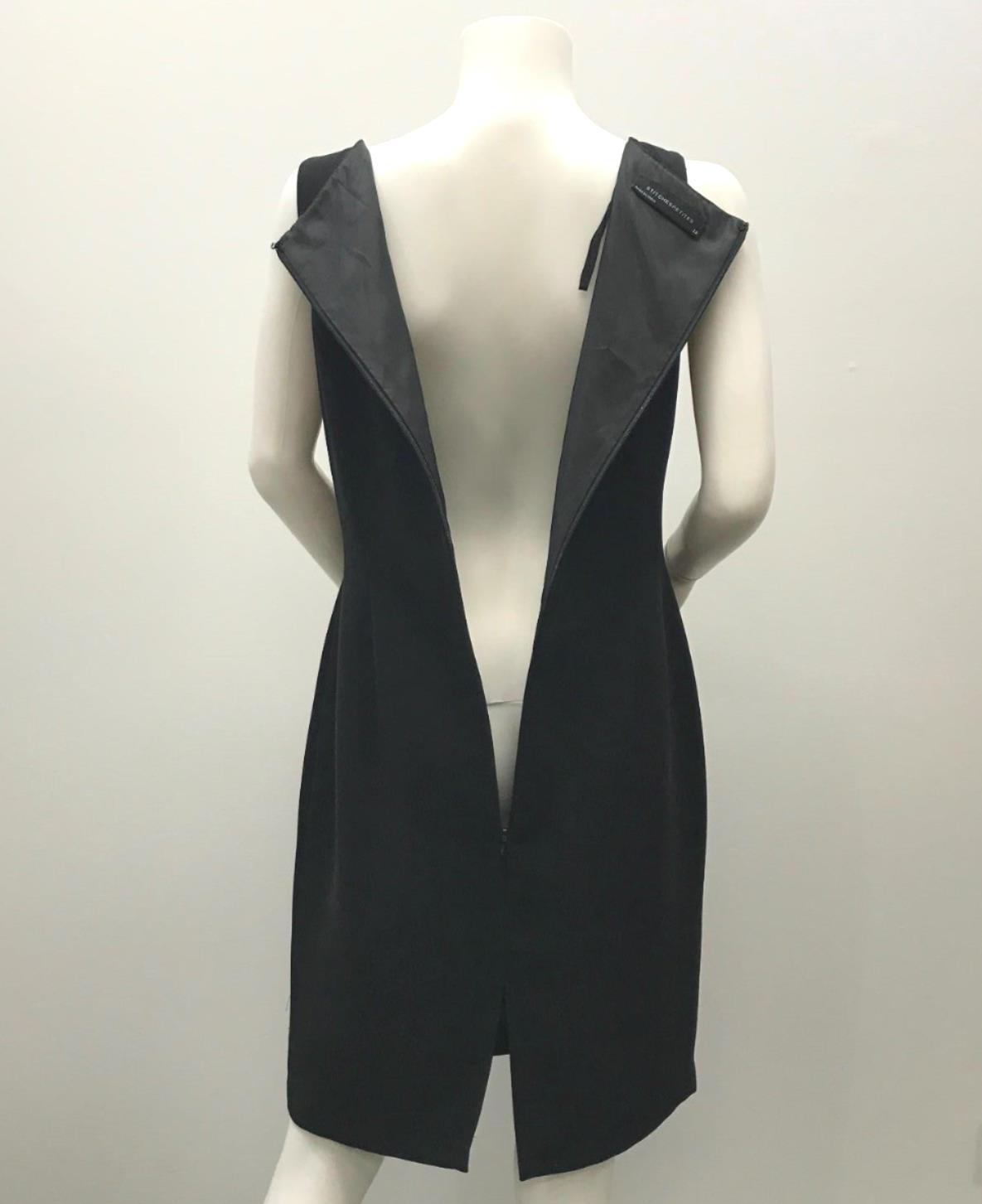 stitches-petites-black-high-neck-mini-dress-polyester-ladies-size-12-new