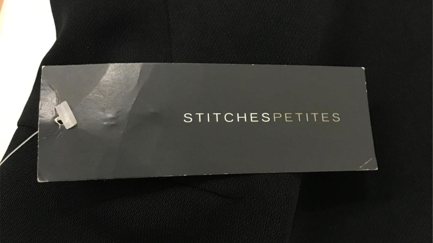 stitches-petites-black-high-neck-mini-dress-polyester-ladies-size-12-new