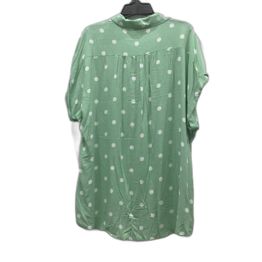 Susanne Grae Sift Sage Green Polka Dot Button Up Blouse Ladies Size 14 NEW