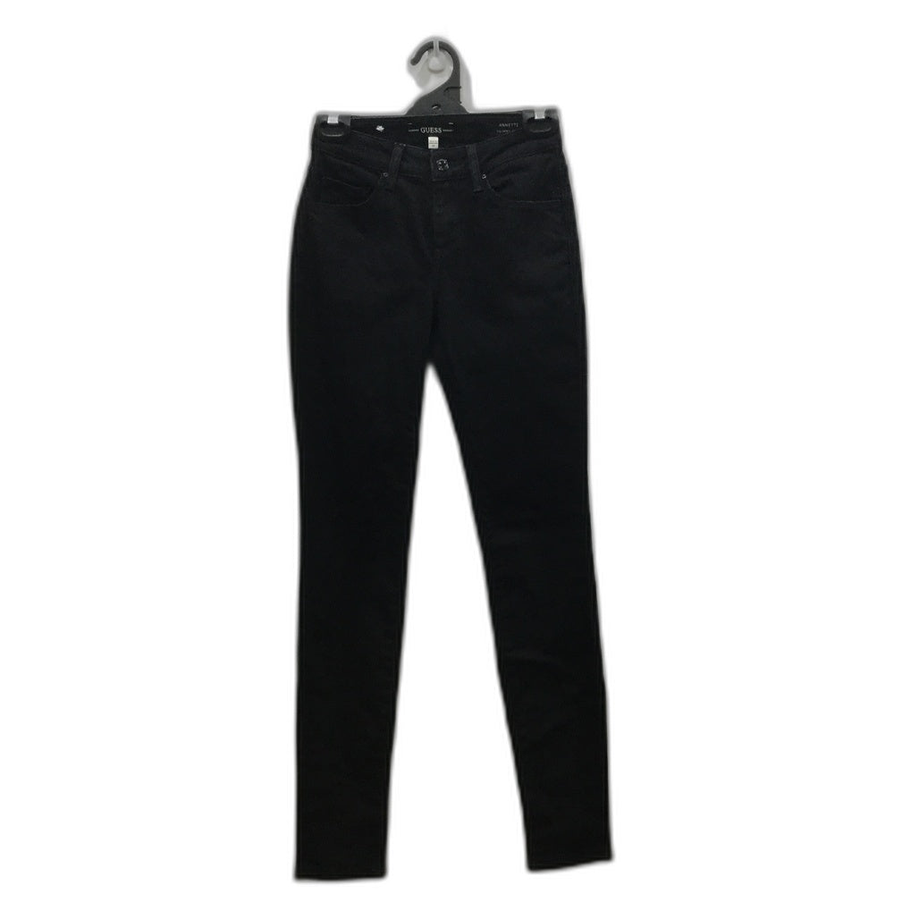 Guess Annette Mid-Rise Skinny Cotton Blend Denim Jeans Black Lds Size ...