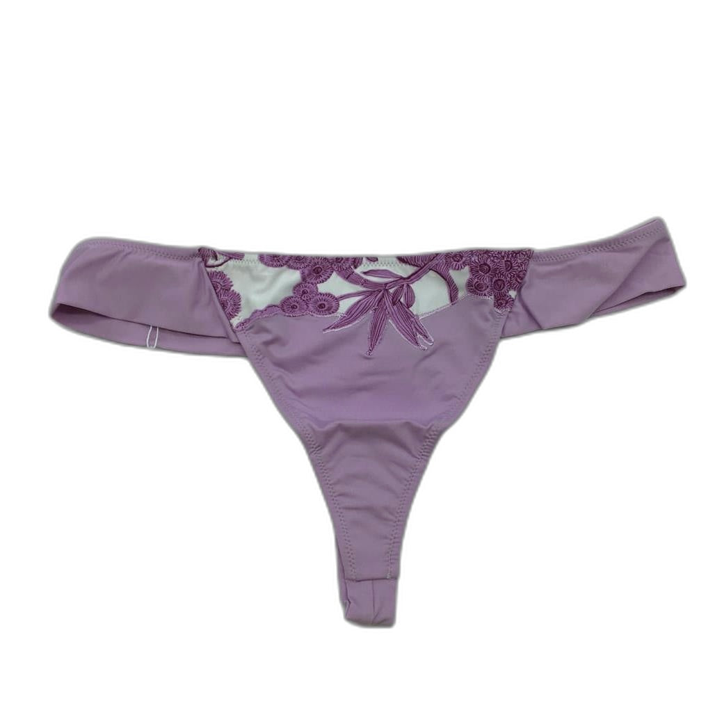 Cotton Club Lilac Printed Thong Underwear Made In Italy Ladies Sz Ita2/34M NEW