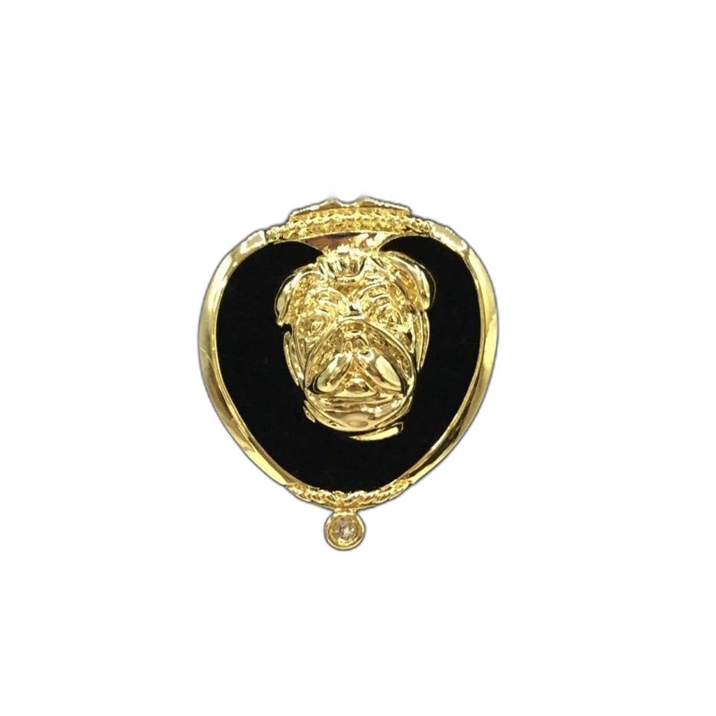 Deva Australia Jewels Of Nature 18K Gold Plated Pug Cz Pendant NEW