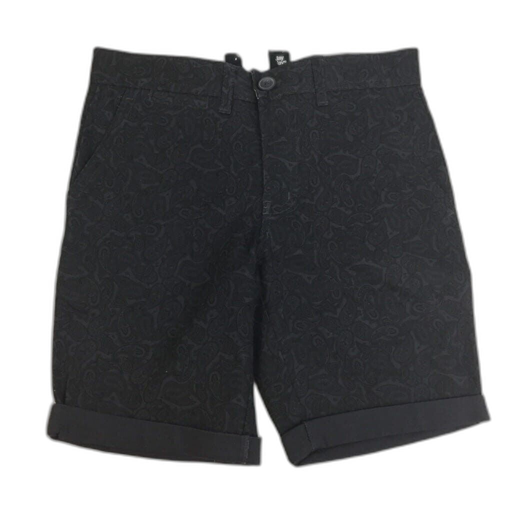 jay-jays-chino-cotton-blend-paisley-black-grey-print-shorts-mens-size-26-new-r9