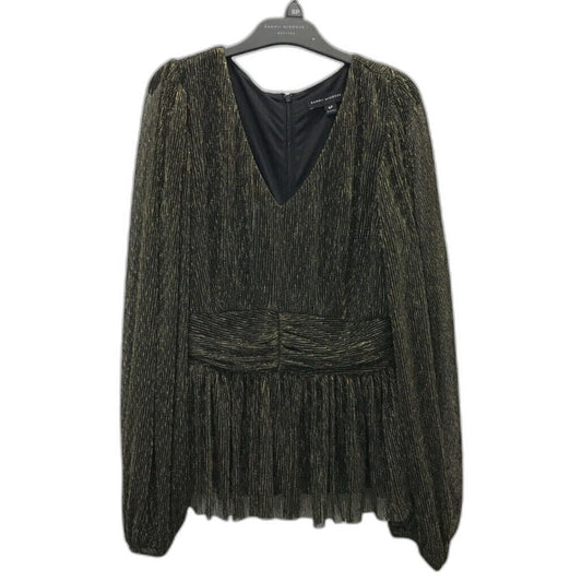 target-dannii-minogue-flecked-gold-gathered-waist-top-womens-sz-6p-petites-new-5o