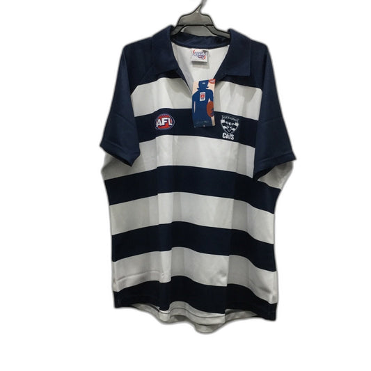 Official Afl For Her Geelong Cats Polo Tee Blue & White Ladies Size 26-28 NEW