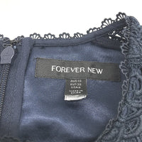 Forever New Josie Geo Lace Navy Lined Mini Dress Ladies Size AU 10 NEW