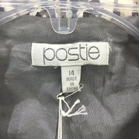 Postie Fashion Grey Animal Print Cotton Blend Blazer Jacket Ladies Size 14 NEW