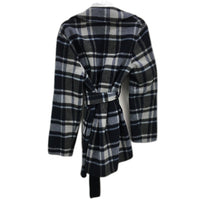 Theory Alpaca Wool Blend Alps Plaid Belted Overlay Jacket Ladies Size M NEW