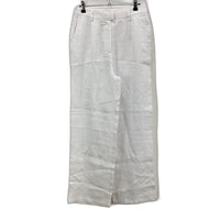 Subtitled 100% Linen Stark White Wide Leg Lightweight Pants Ladies Size S NEW