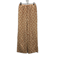 Alice In The Eve Silky Bronze Geo Elestic Waist Soft Pants Ladies Size S NEW