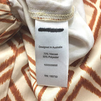 Alice In The Eve Silky Bronze Geo Elestic Waist Soft Pants Ladies Size S NEW