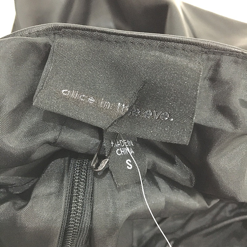 Alice In The Eve Black Sleeveless Strappy Back Faux Leather Mini Dress Sz S NEW