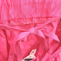 Subtitled Pink Cotton Piper Puff Sleeve Backless Mini Dress Ladies Size XL NEW